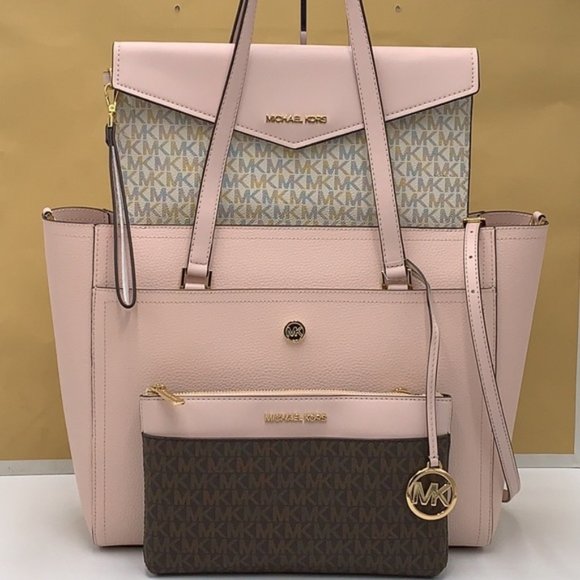Michael Kors Maisie Large 3 in 1 Tote Powder Blush Multi - Picture 10 of 16